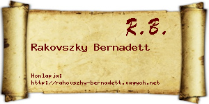 Rakovszky Bernadett névjegykártya