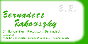 bernadett rakovszky business card